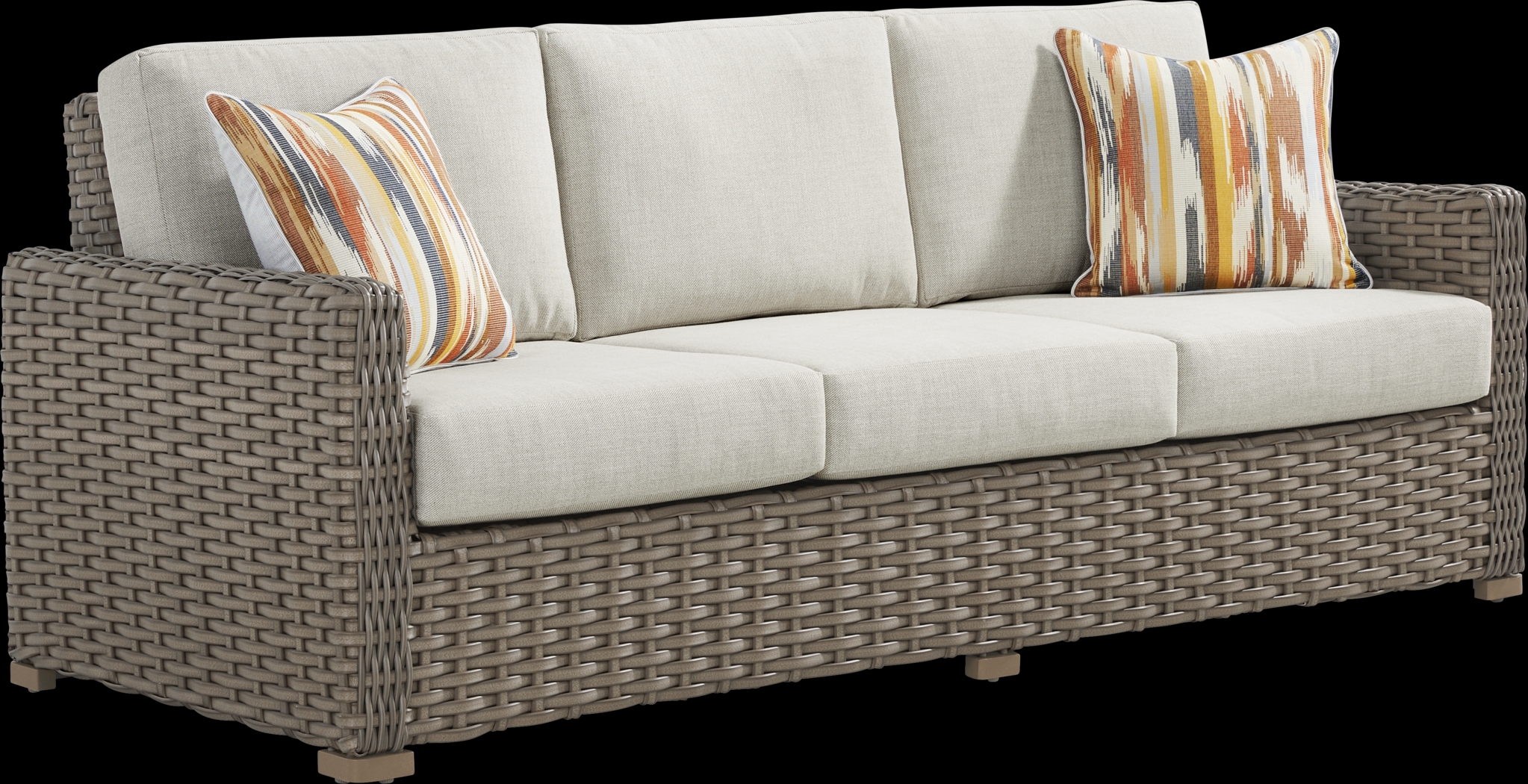 Siesta Key Driftwood Finish 3 Pc Outdoor Seating Set with Desert Cushions - Thumbnail - Image 3