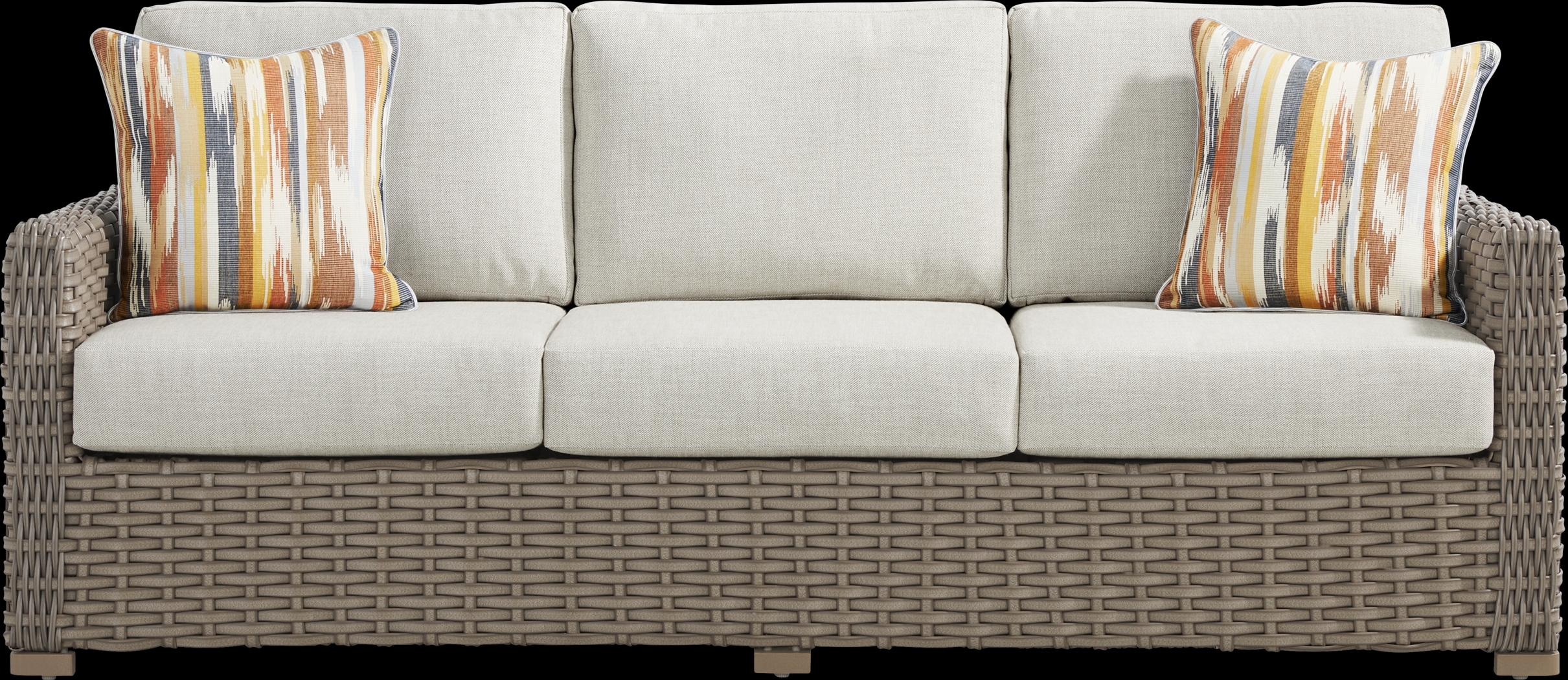 Siesta Key Driftwood Finish 3 Pc Outdoor Seating Set with Desert Cushions - Thumbnail - Image 2