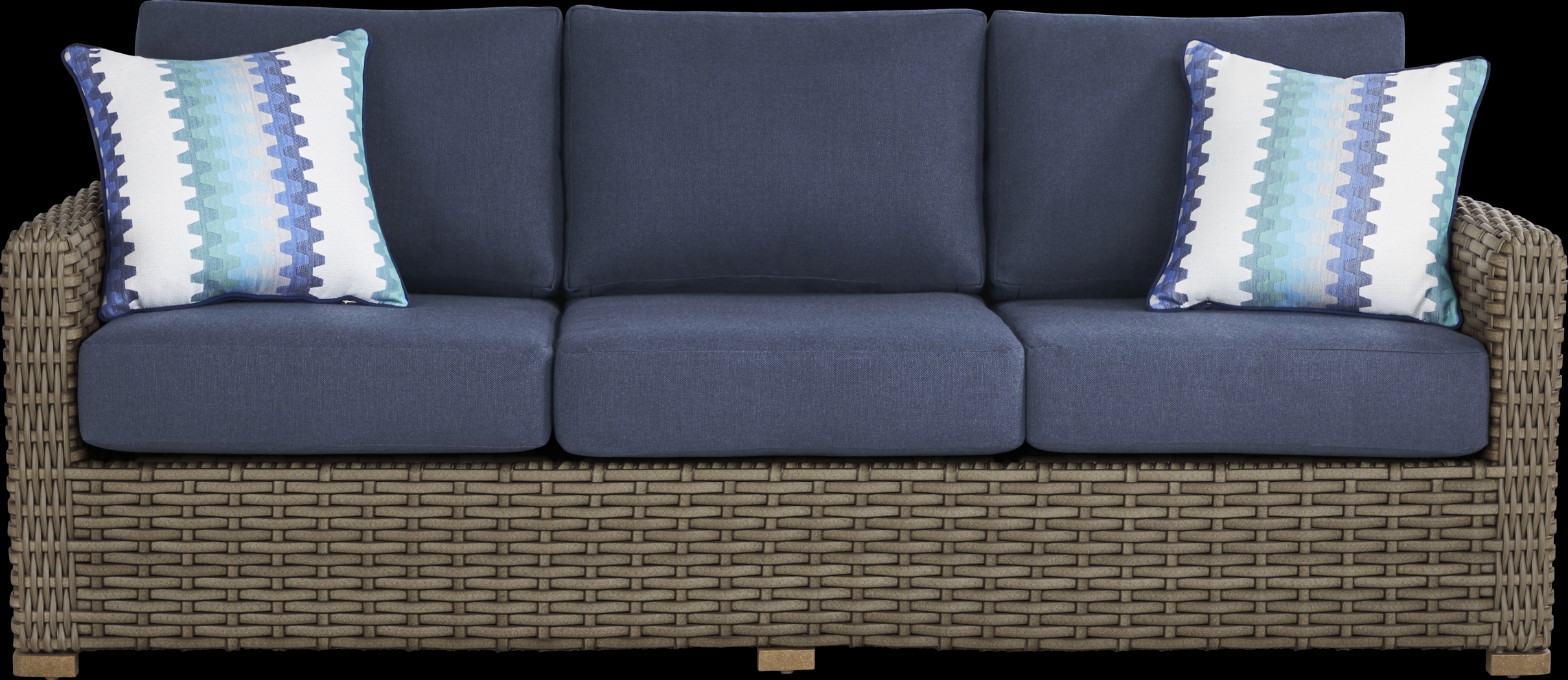 Siesta Key Driftwood 4 Pc Outdoor Seating Set with Indigo Cushions - Thumbnail - Image 2