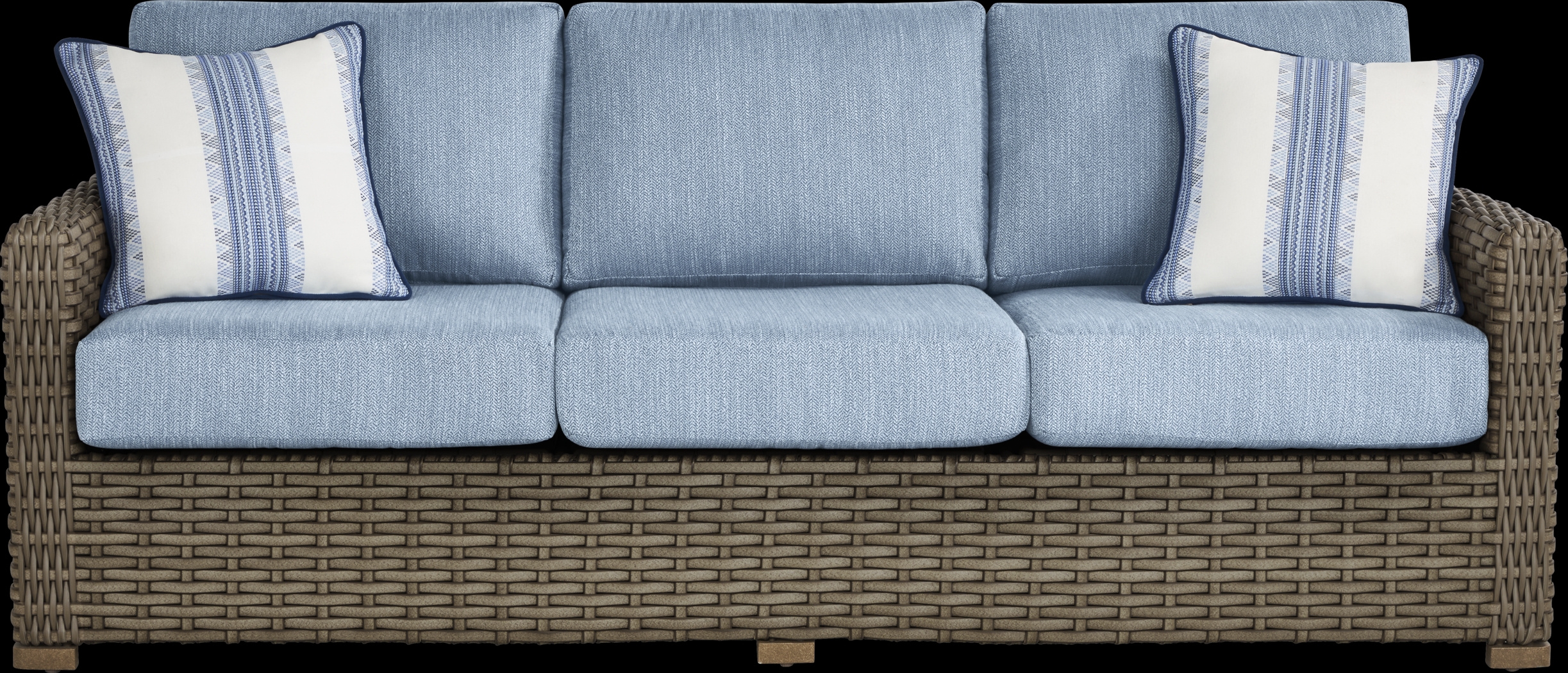 Siesta Key Driftwood Outdoor Sofa with Steel Cushions - Thumbnail - Image 1