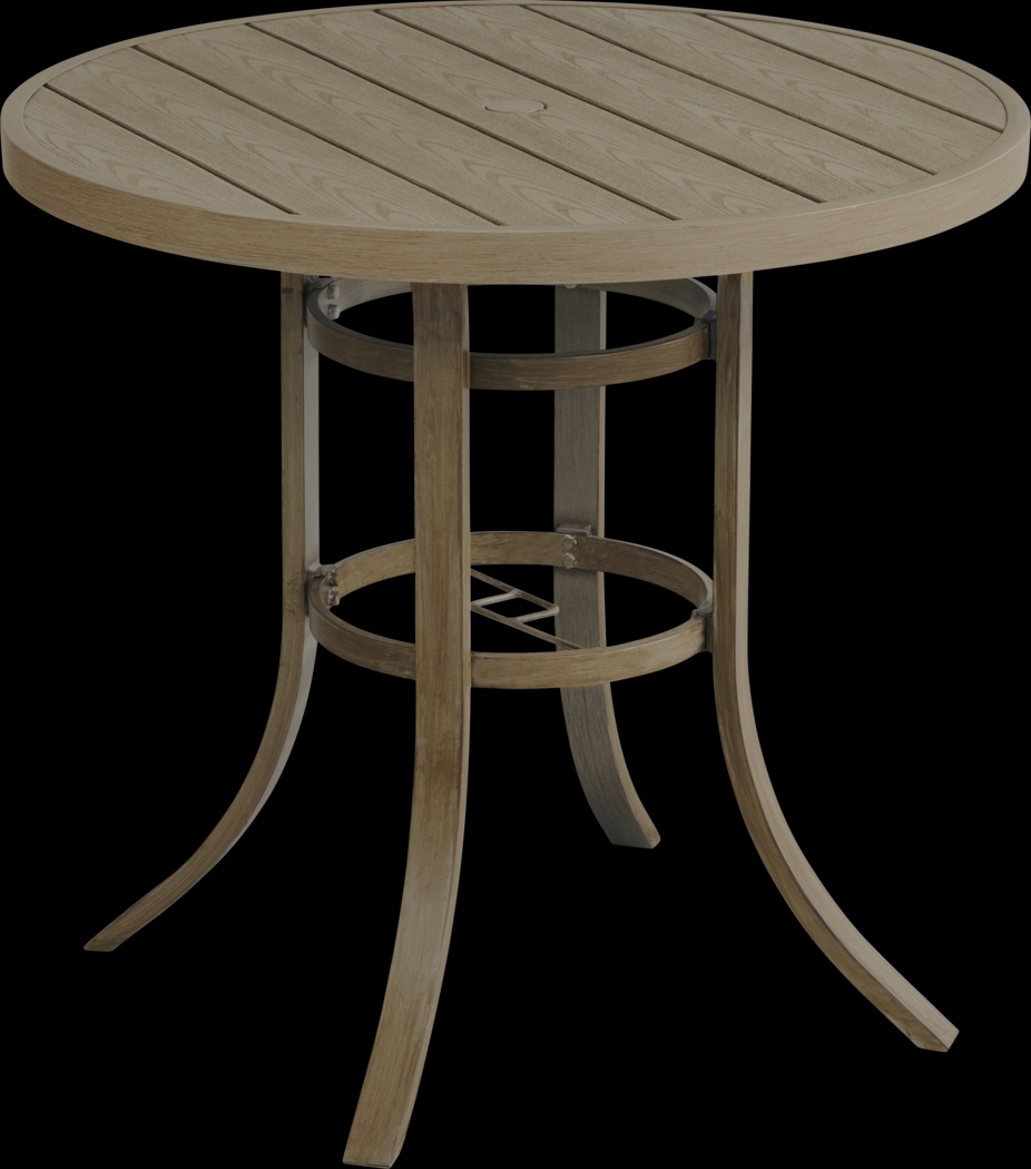 Siesta Key Gray 40" Round Balcony Height Outdoor Dining Table with Umbrella Hole - Thumbnail - Image 1