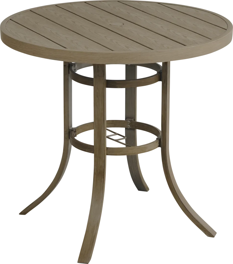 Siesta Key Gray 40" Round Balcony Height Outdoor Dining Table with Umbrella Hole - Thumbnail - Image 1