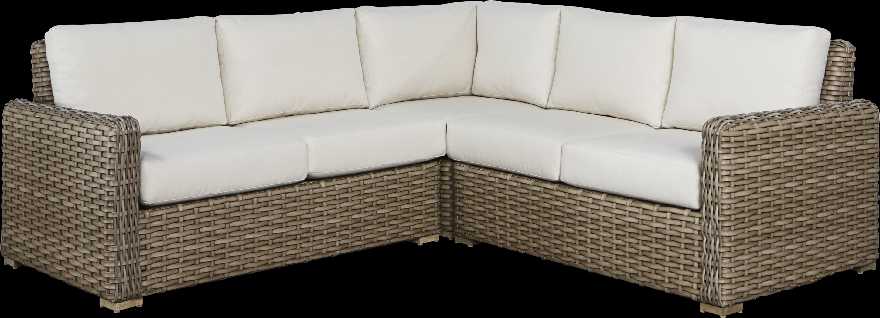 Siesta Key Driftwood 3 Pc Outdoor Sectional with Linen Cushions - Thumbnail - Image 3