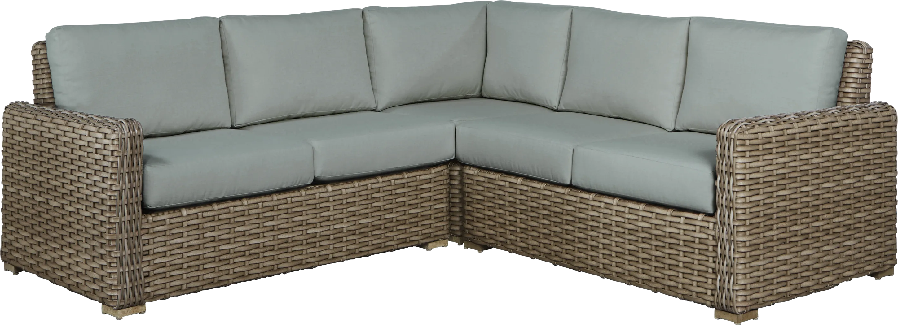 Siesta Key Driftwood 3 Pc Outdoor Sectional with Mist Cushions - Thumbnail - Image 3