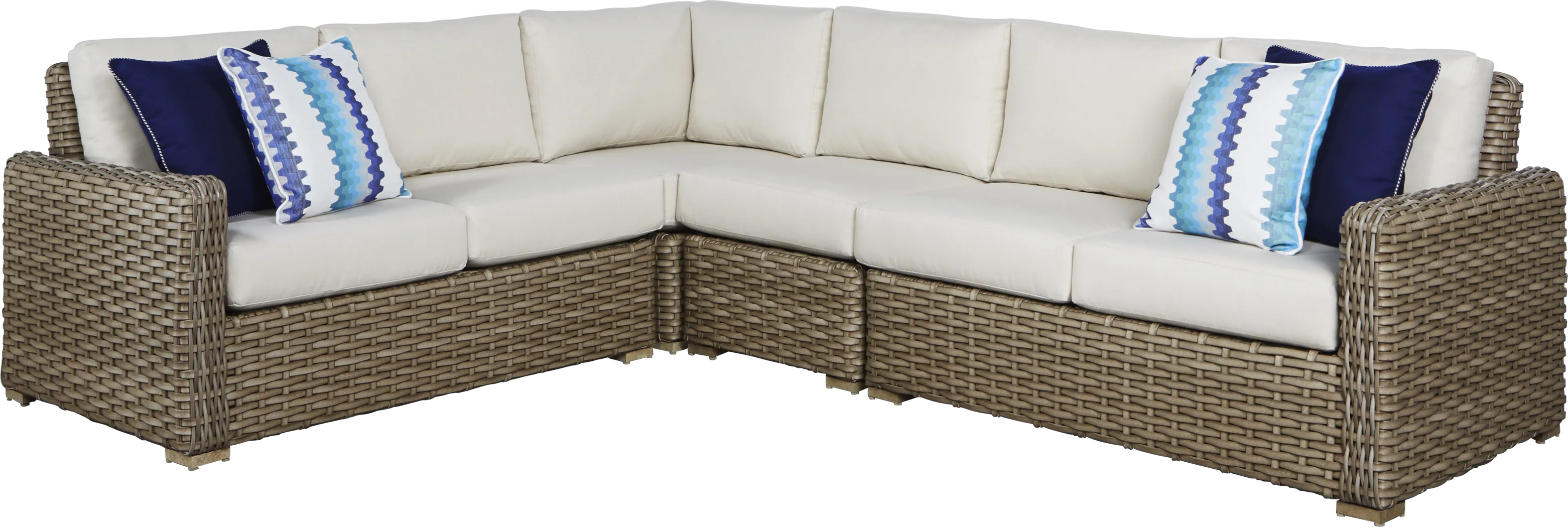 Siesta Key Driftwood 5 Pc Outdoor Seating Set with Linen Cushions - Thumbnail - Image 2