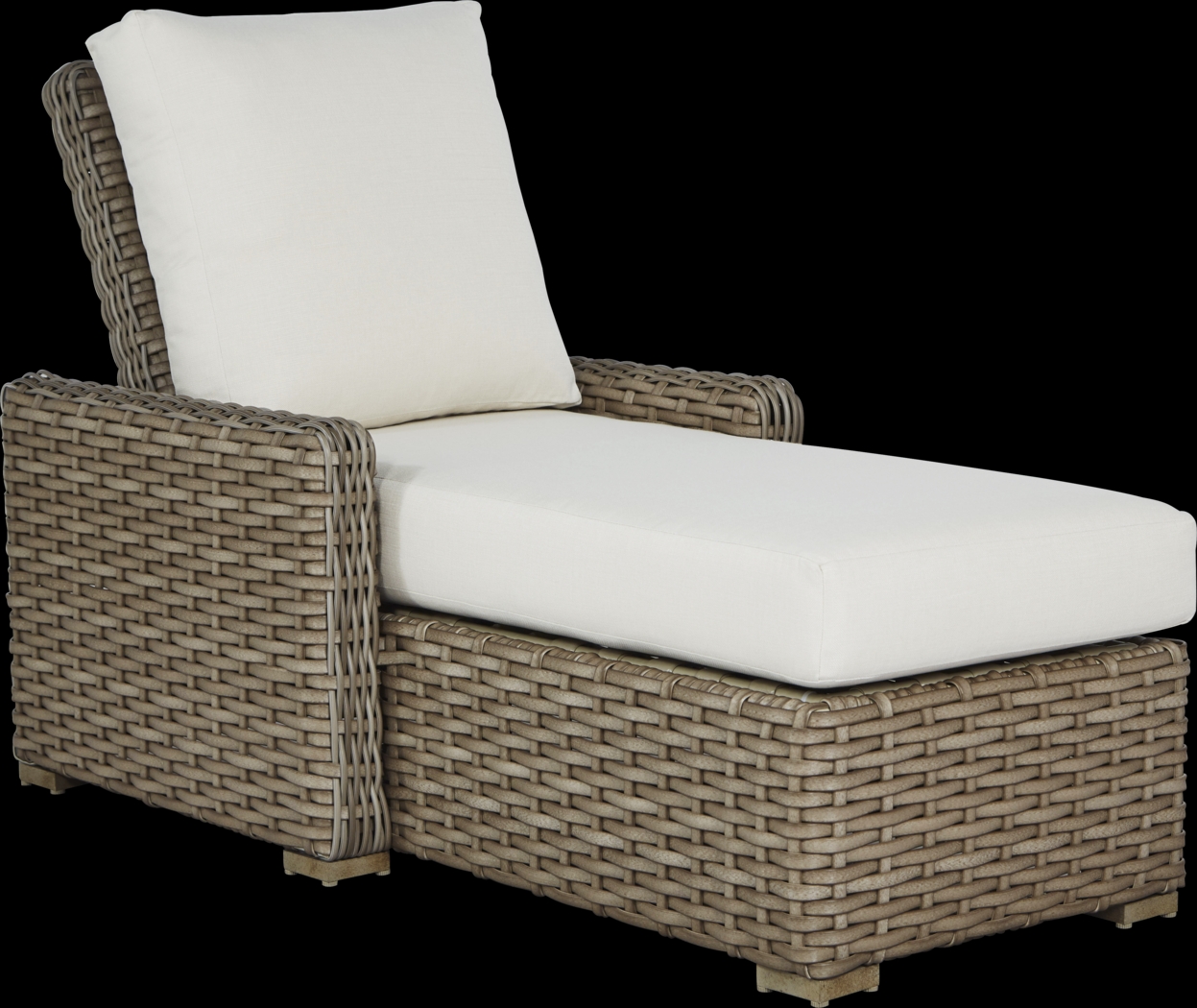 Siesta Key Driftwood Outdoor Chaise with Linen Cushions - Thumbnail - Image 1