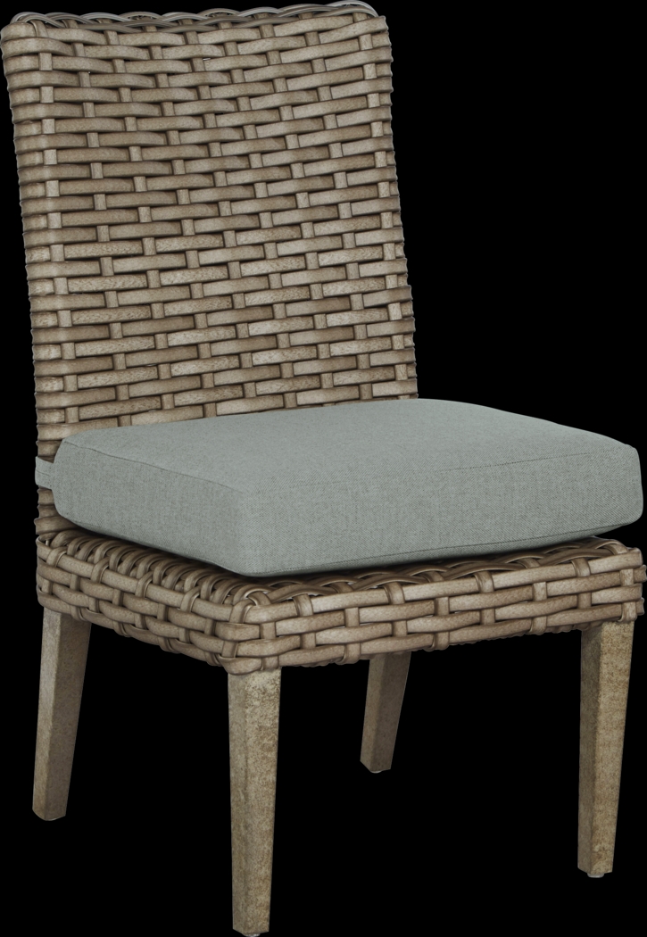 Siesta Key Driftwood 5 Pc 72 in. Rectangle Outdoor Dining Set with Seafoam Cushions - Thumbnail - Image 3