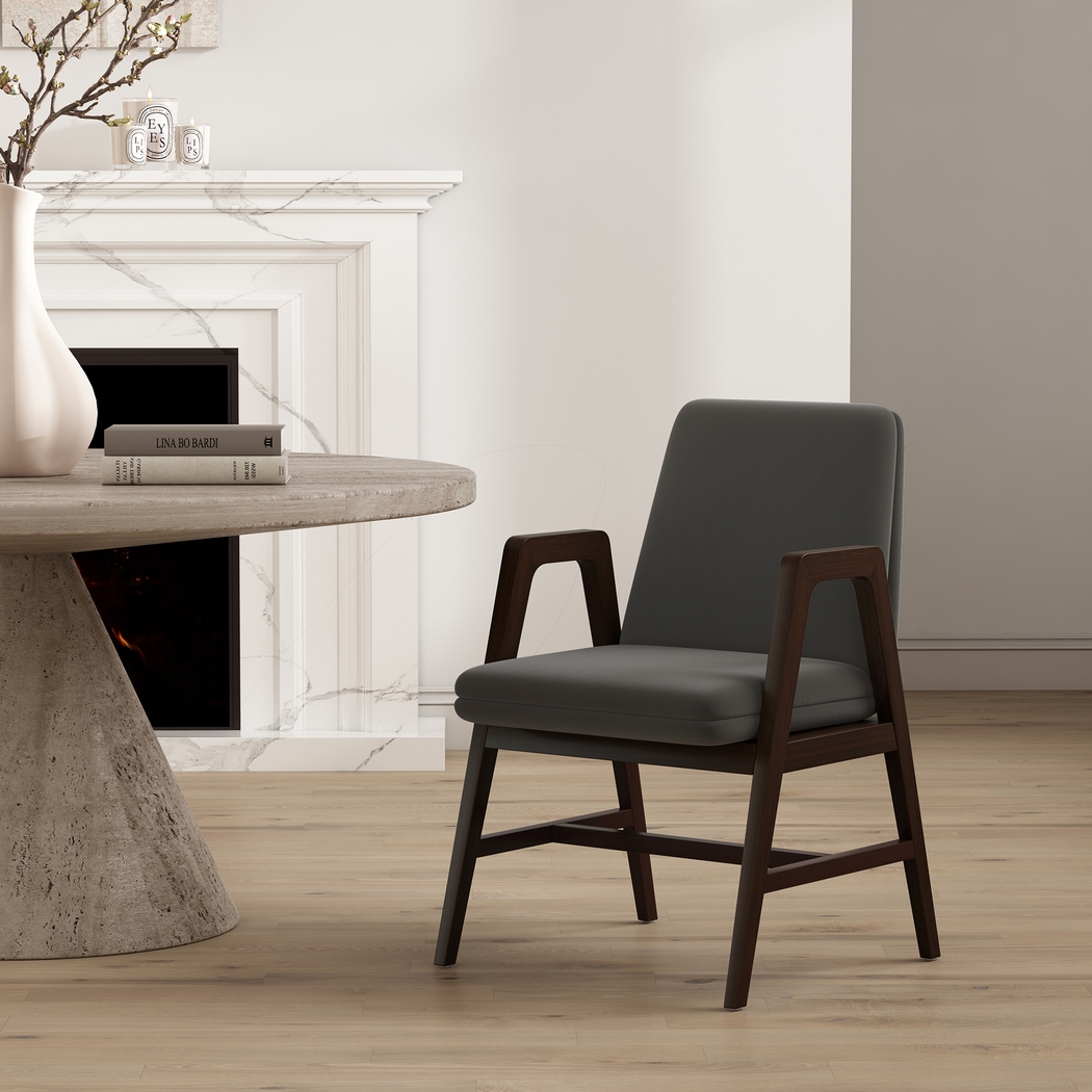 Signett Dark Gray Arm Chair - Thumbnail - Image 2