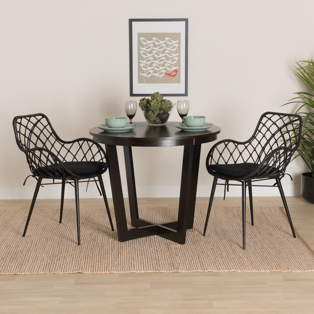 Sigourney Black Dining Chairs, Set of 2 - Thumbnail - Image 2