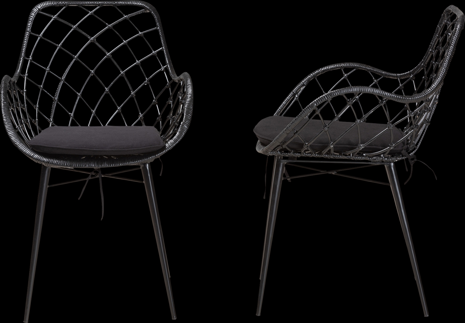 Sigourney Black Dining Chairs, Set of 2 - Thumbnail - Image 4