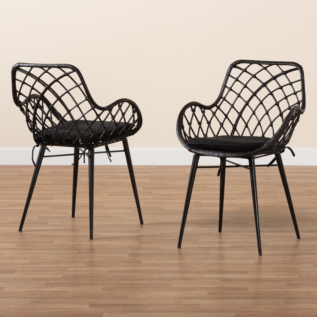 Sigourney Black Dining Chairs, Set of 2 - Thumbnail - Image 8