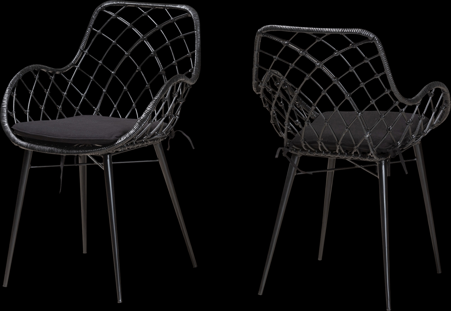 Sigourney Black Dining Chairs, Set of 2 - Thumbnail - Image 1