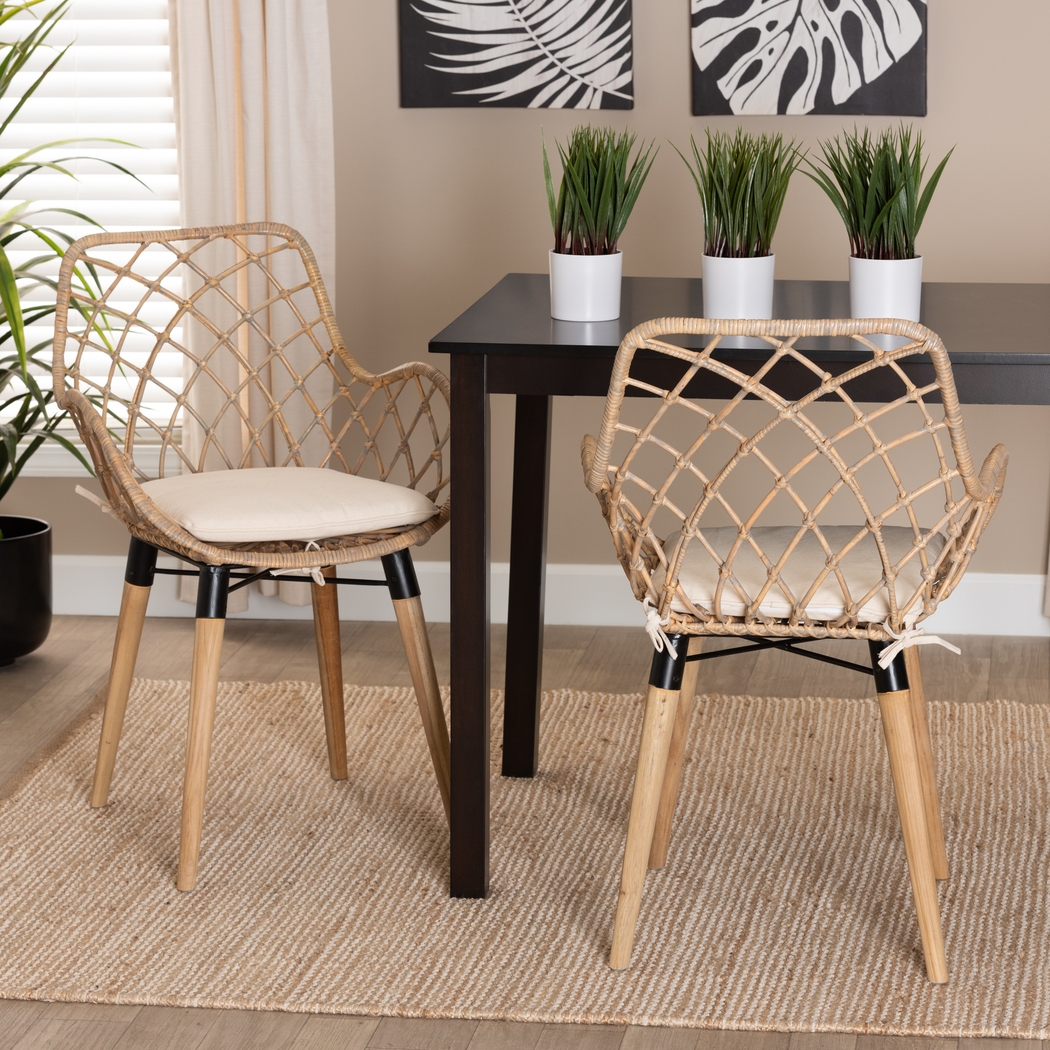Sigourney Natural Dining Chair, Set of 2 - Thumbnail - Image 2