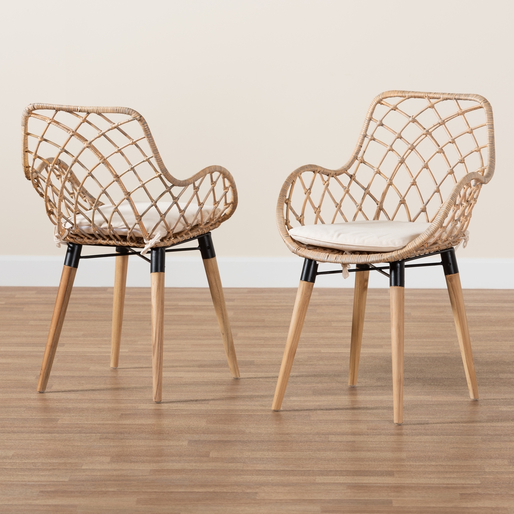 Sigourney Natural Dining Chair, Set of 2 - Thumbnail - Image 8