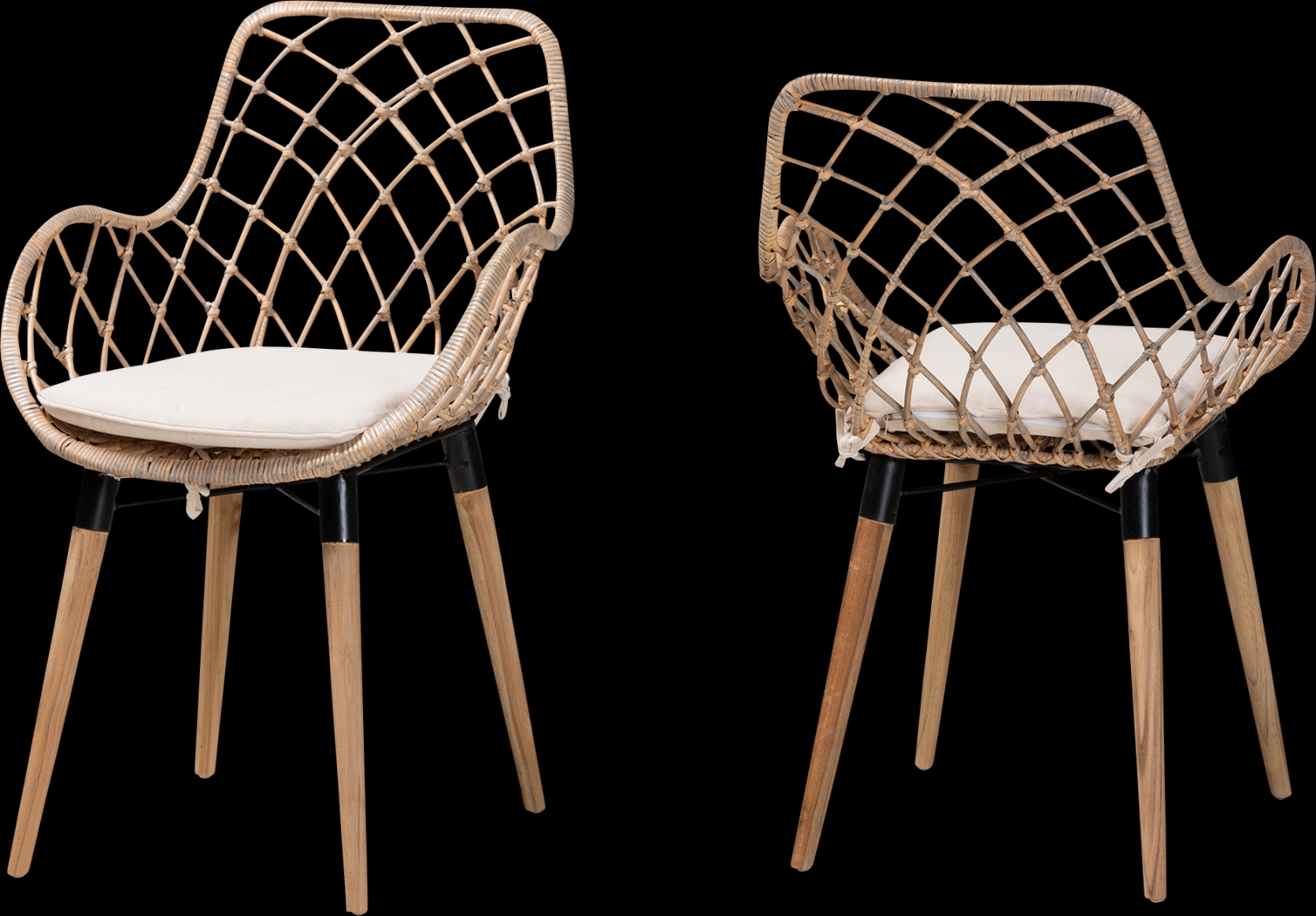 Sigourney Natural Dining Chair, Set of 2 - Thumbnail - Image 1