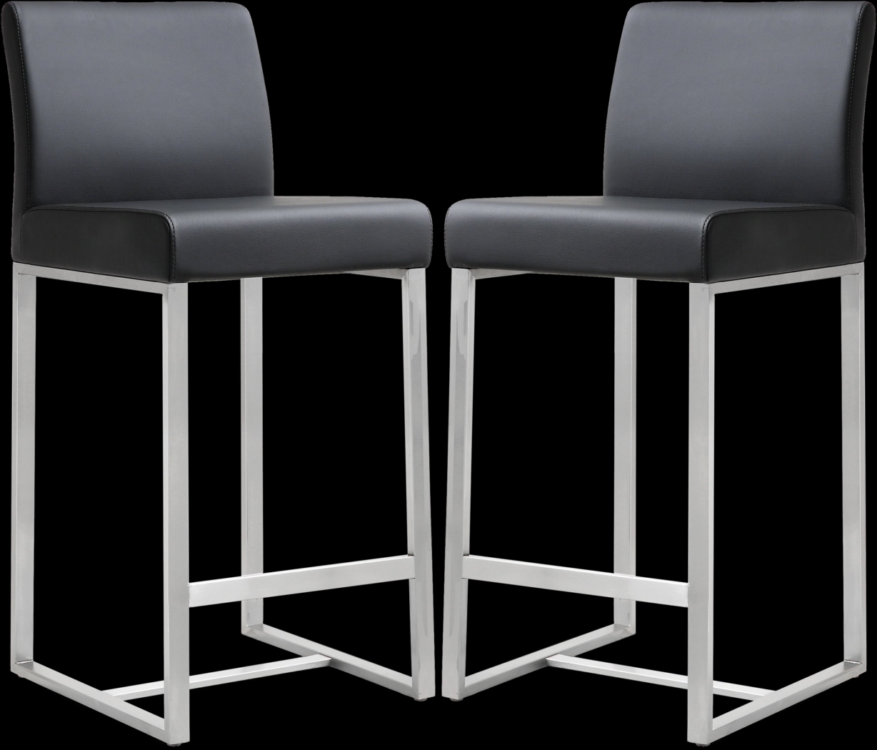Silas Black Counter Height Stools (Set of 2) - Thumbnail - Image 1