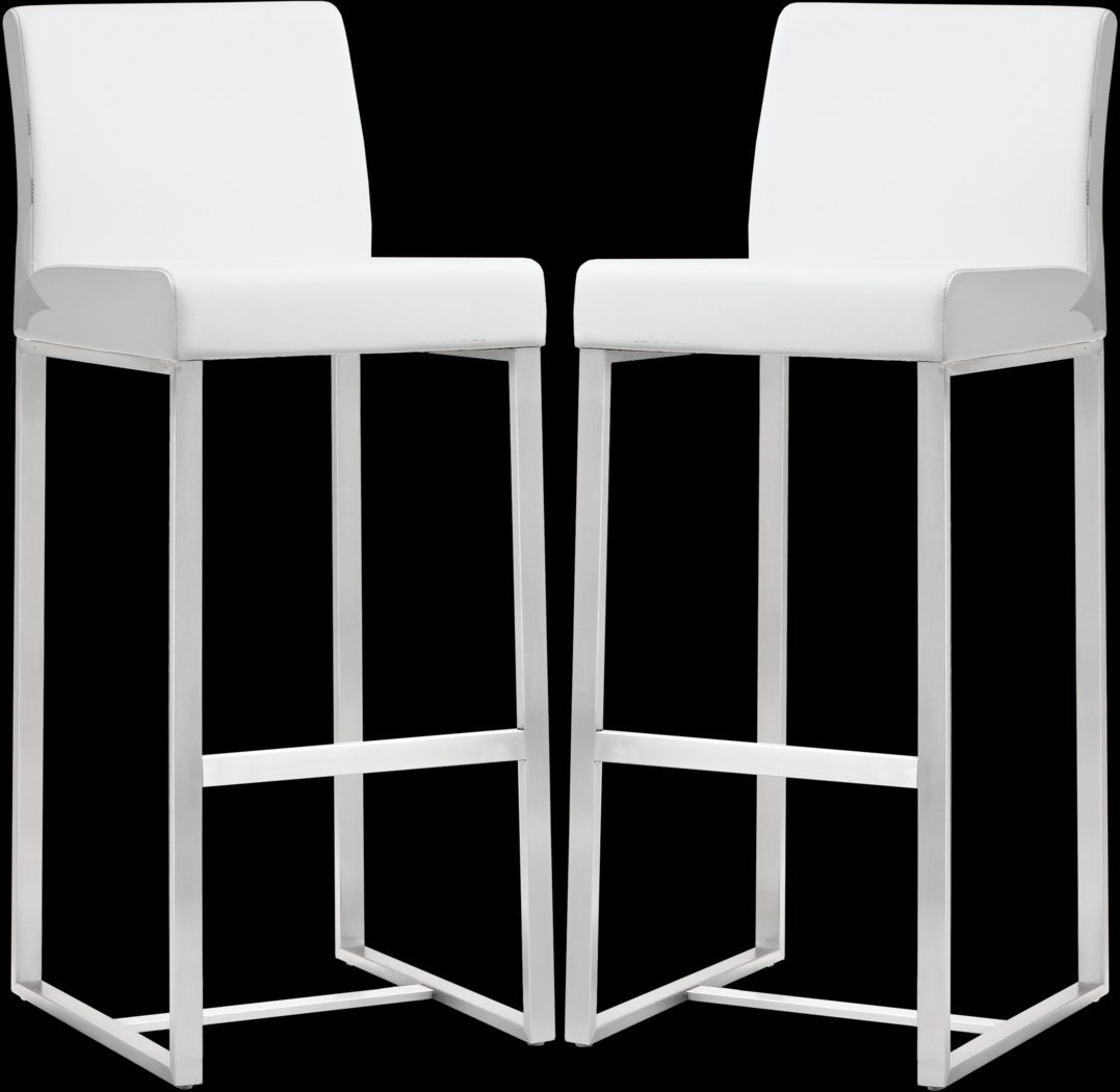 Silas White Barstools (Set of 2) - Thumbnail - Image 1