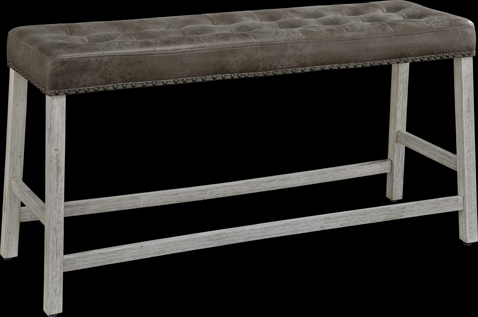 Silassie White Counter Height Bench - Thumbnail - Image 1
