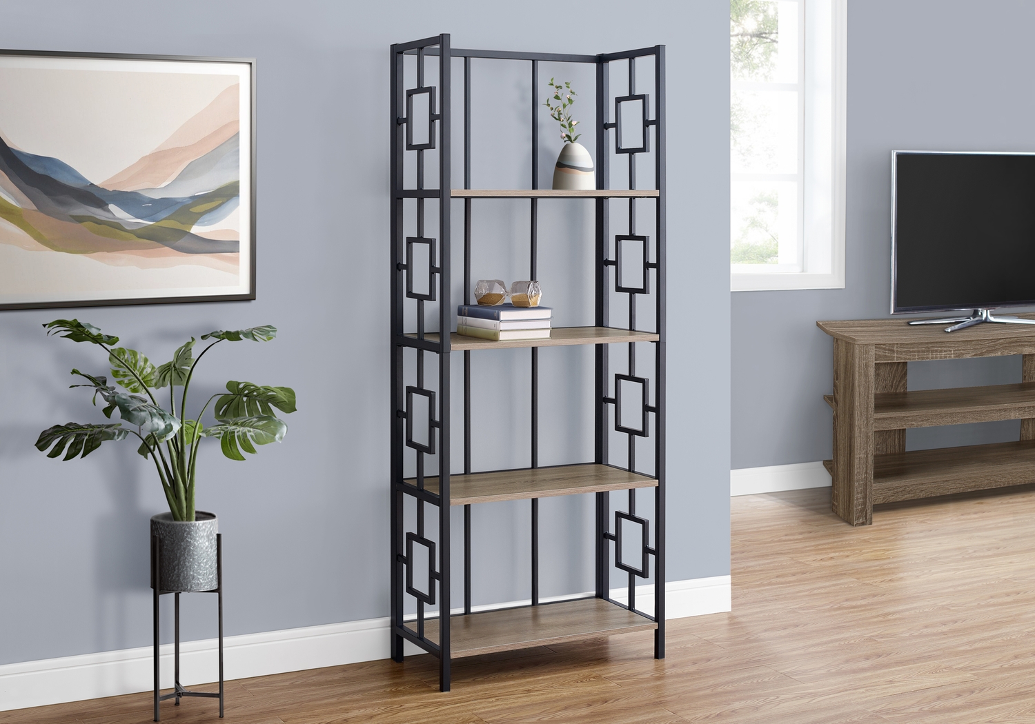 Silkriver Taupe Bookcase - Thumbnail - Image 2