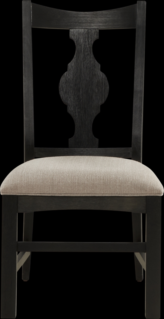 Sillsbee Place Black 7 Pc Rectangle Dining Room with Wood Back Chairs - Thumbnail - Image 5