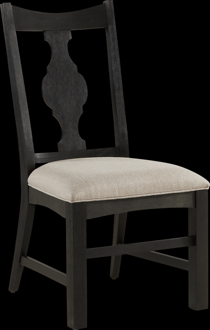 Sillsbee Place Black 7 Pc Rectangle Dining Room with Wood Back Chairs - Thumbnail - Image 4