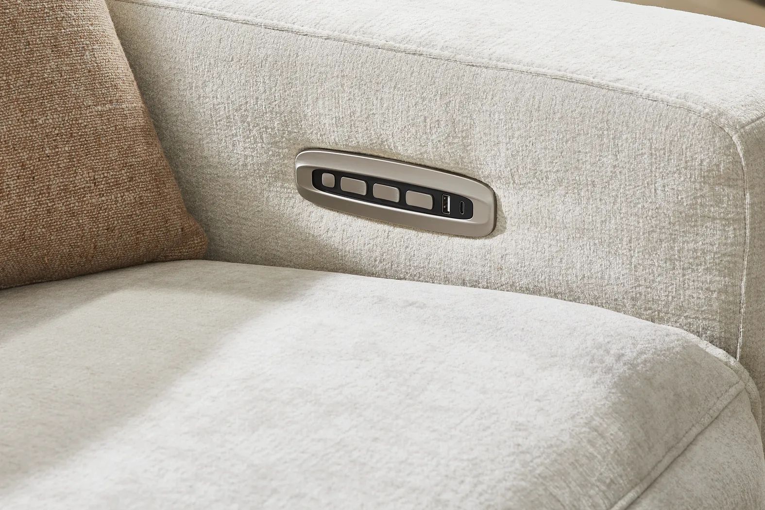 Silver 3 Pc Dual Power Reclining ModularTwo with Media Console - Thumbnail - Image 4