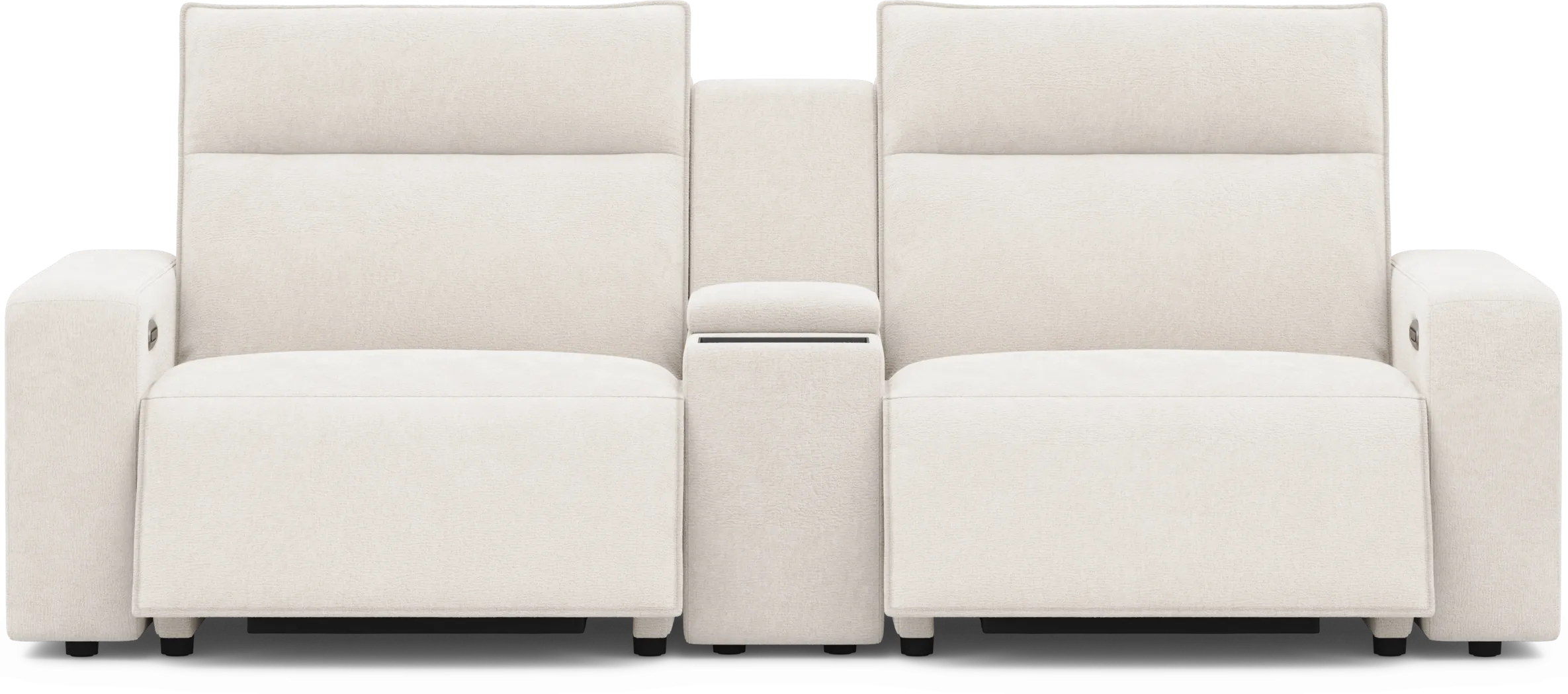 Silver 3 Pc Dual Power Reclining ModularTwo with Media Console - Thumbnail - Image 1