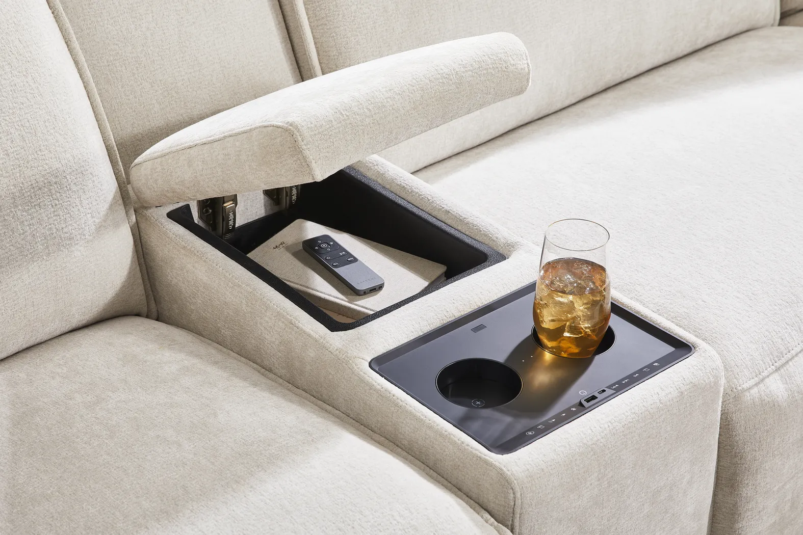 Silver 7 Pc Dual Power Reclining ModularTwo with Media Consoles - Thumbnail - Image 6