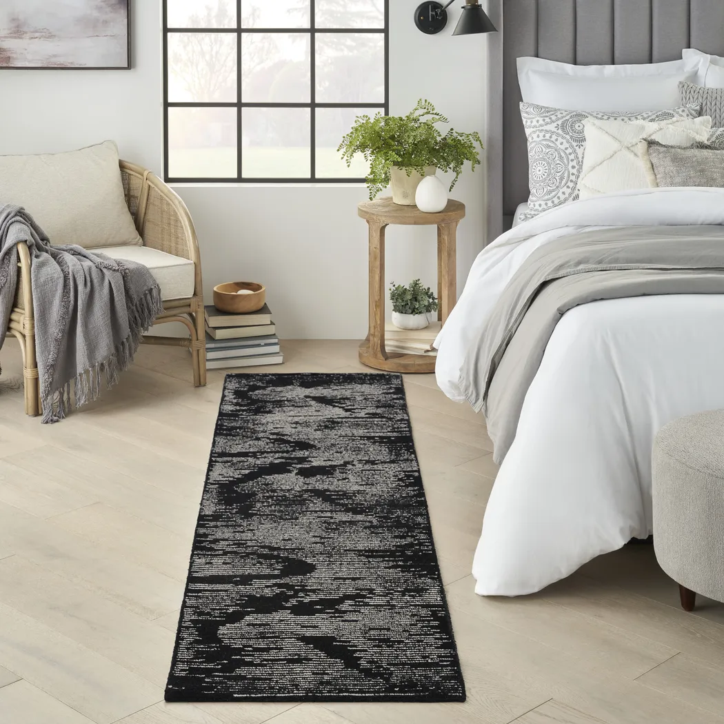 Silver Falls Black 2'2 x 8' Rug - Thumbnail - Image 2