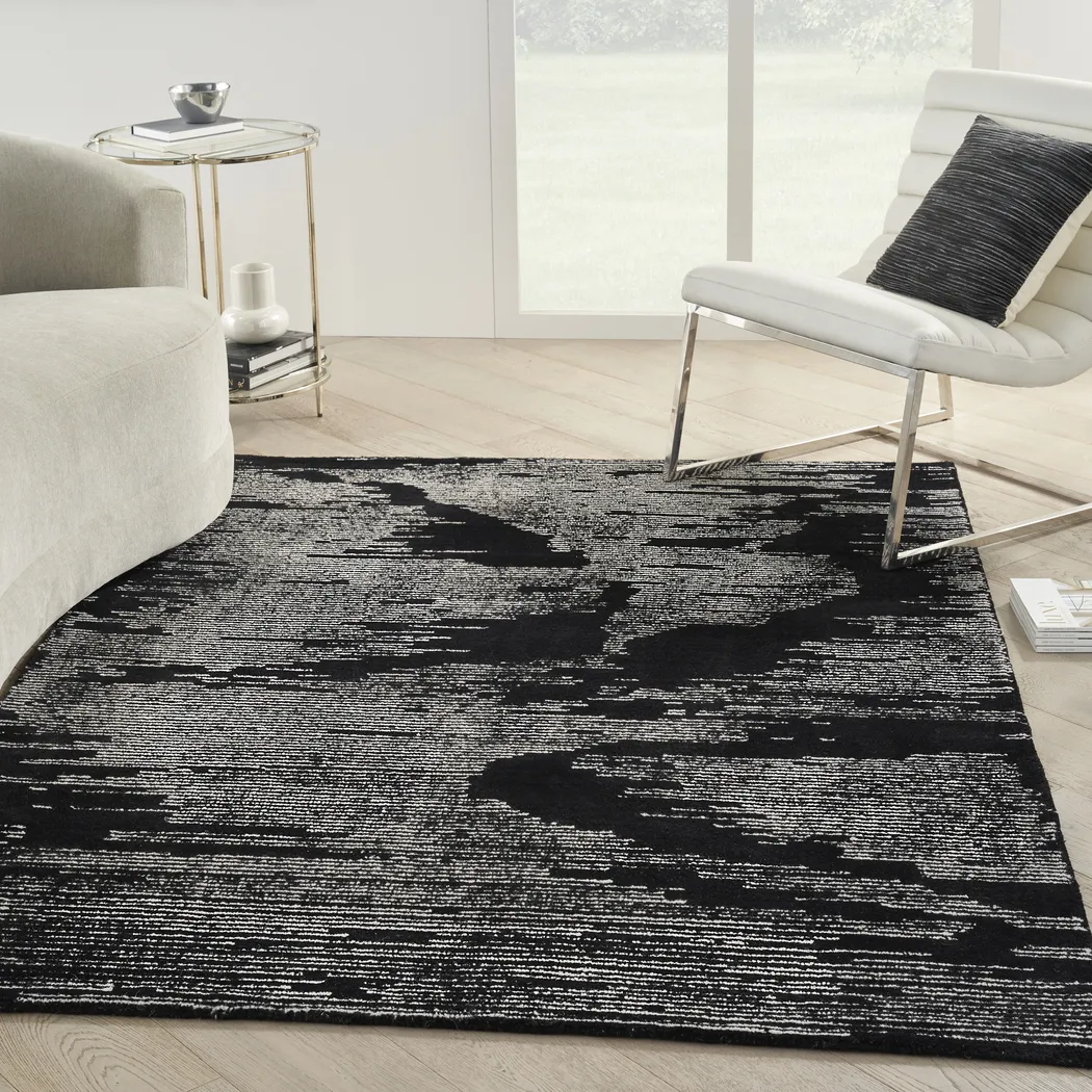 Silver Falls Black 4' x 6' Rug - Thumbnail - Image 2