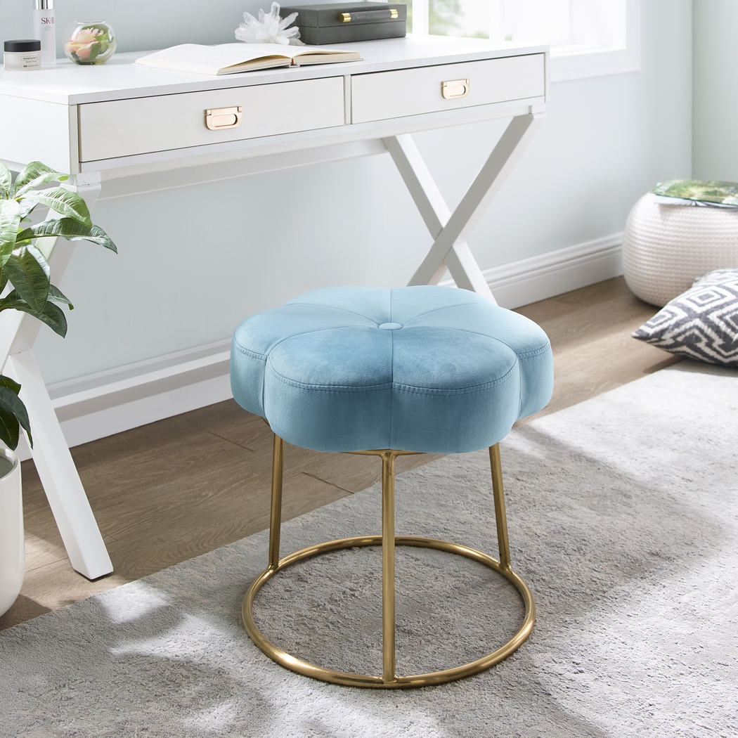 Silver Lane Blue Vanity Stool - Thumbnail - Image 2