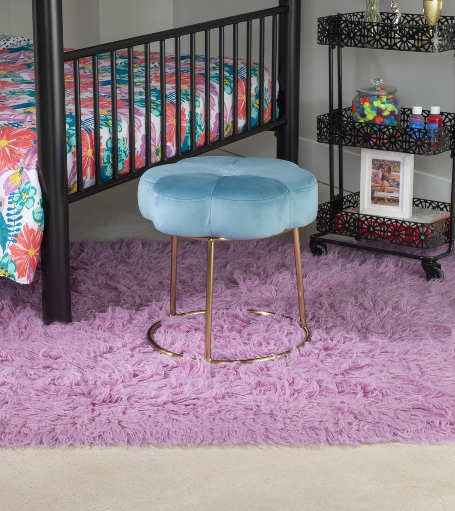 Silver Lane Blue Vanity Stool - Thumbnail - Image 4