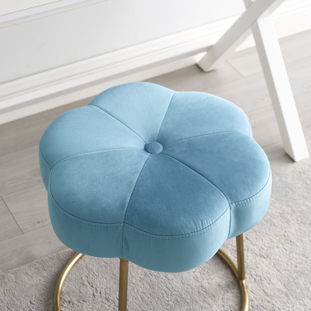 Silver Lane Blue Vanity Stool - Thumbnail - Image 7