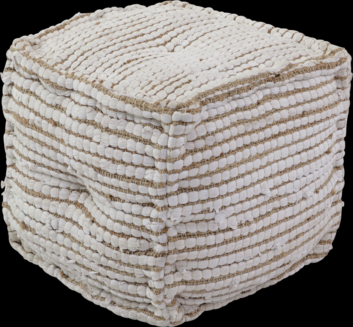 Silvermine White Pouf - Thumbnail - Image 1