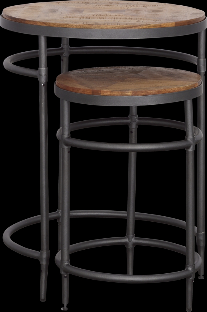 Silverway Brown Nesting Tables, Set of 2 - Thumbnail - Image 1