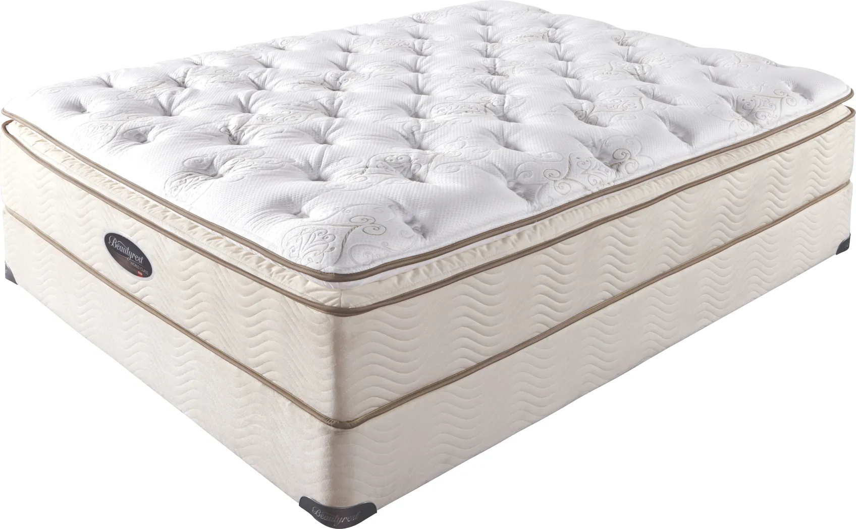 Simmons Beautyrest World Class St. Mark Queen Low Profile Mattress Set - Thumbnail - Image 1