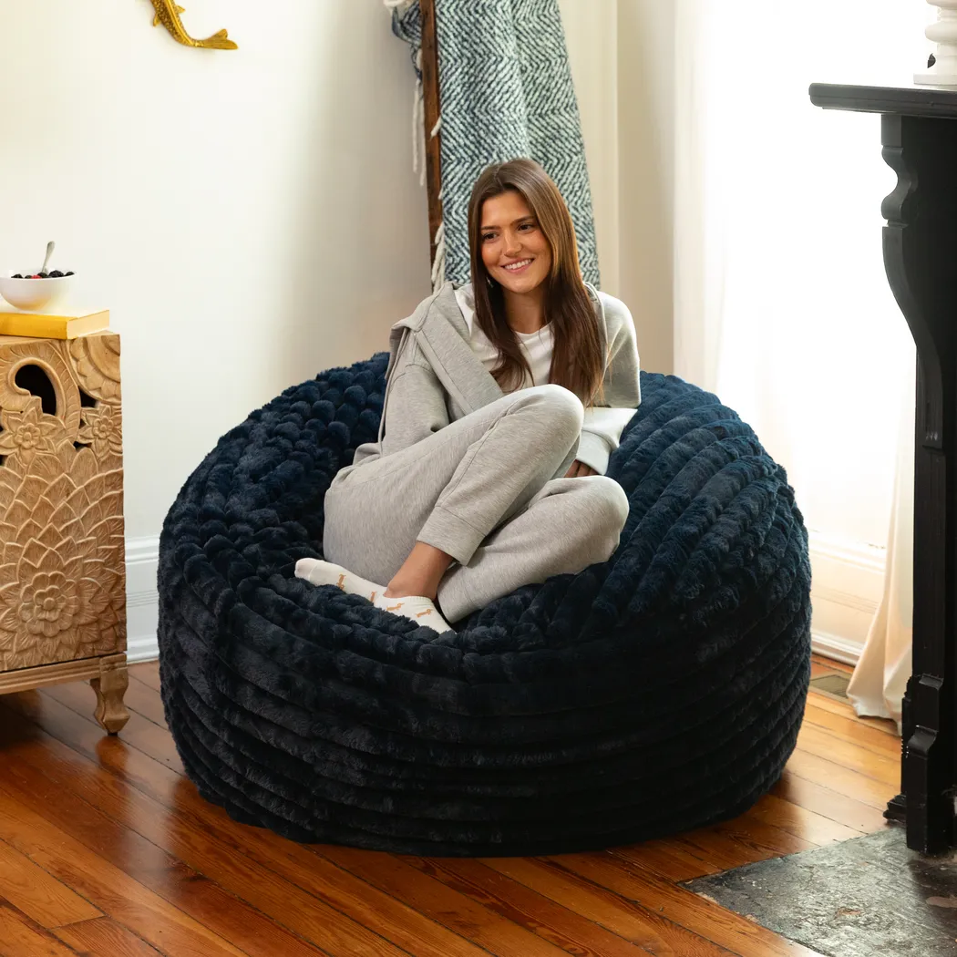 Sinepa Blue Large Bean Bag Chair - Thumbnail - Image 5