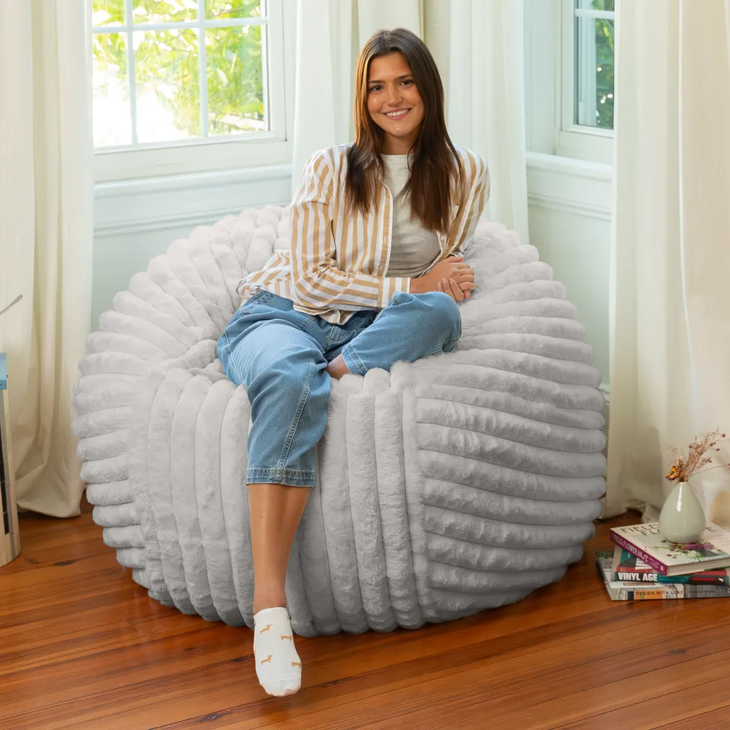 Sinepa Gray Large Bean Bag Chair - Thumbnail - Image 5