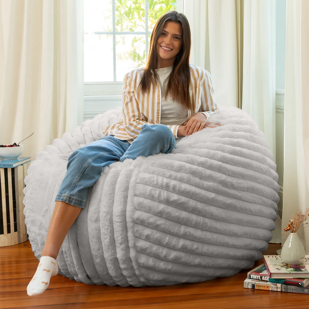 Sinepa Gray Large Bean Bag Chair - Thumbnail - Image 6