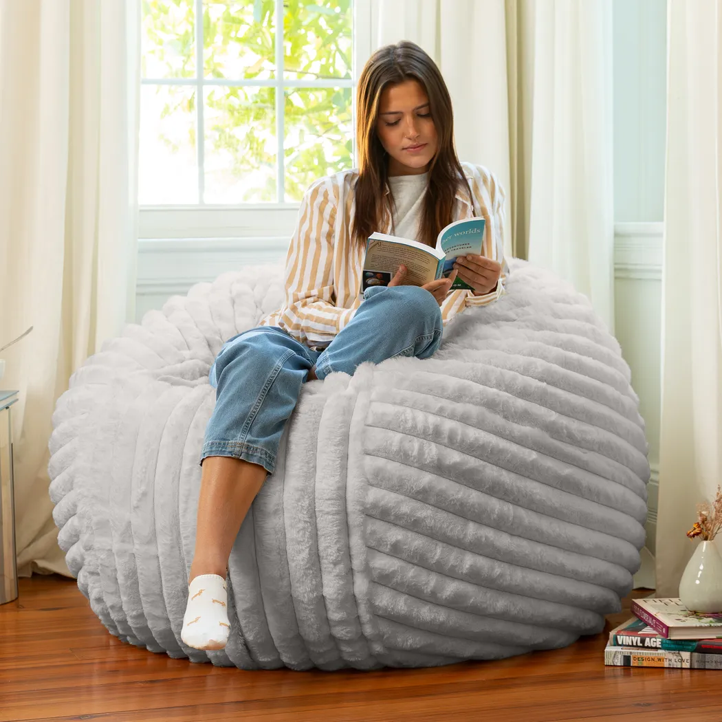 Sinepa Gray Large Bean Bag Chair - Thumbnail - Image 7