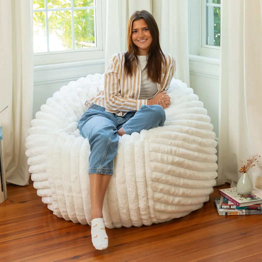 Sinepa Ivory Large Bean Bag Chair - Thumbnail - Image 5
