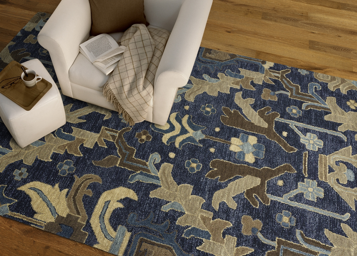 Sionia Navy 7'6 x 9' Rug - Thumbnail - Image 2