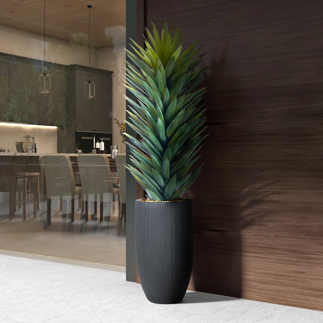 Sisalana Green 60 in. UV Artifical Agave Plant in Black Planter - Thumbnail - Image 2