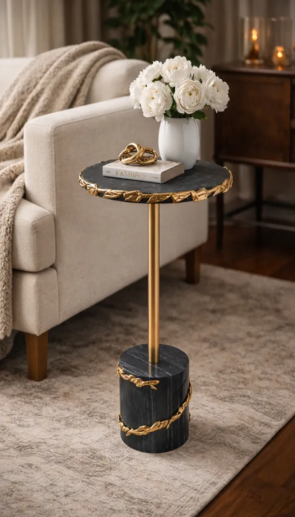 Sisazi Gold/Black Accent Table - Thumbnail - Image 2