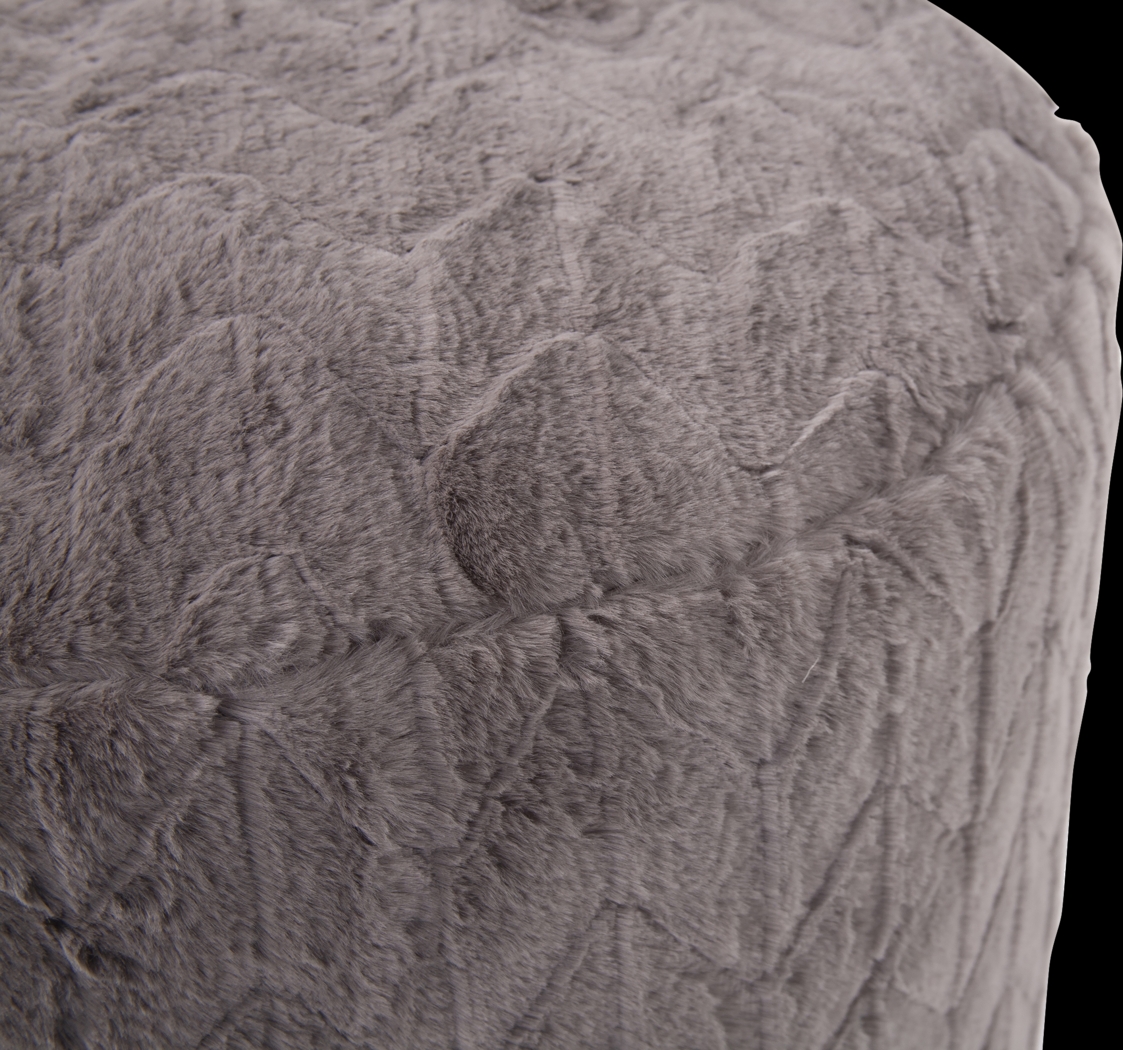 Sishane Gray Tall Pouf - Thumbnail - Image 2