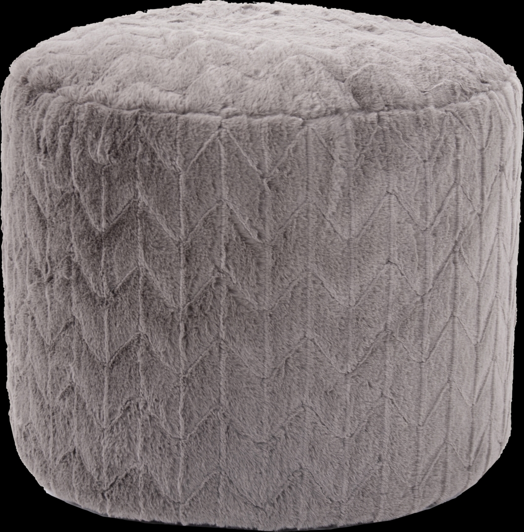 Sishane Gray Tall Pouf - Thumbnail - Image 1
