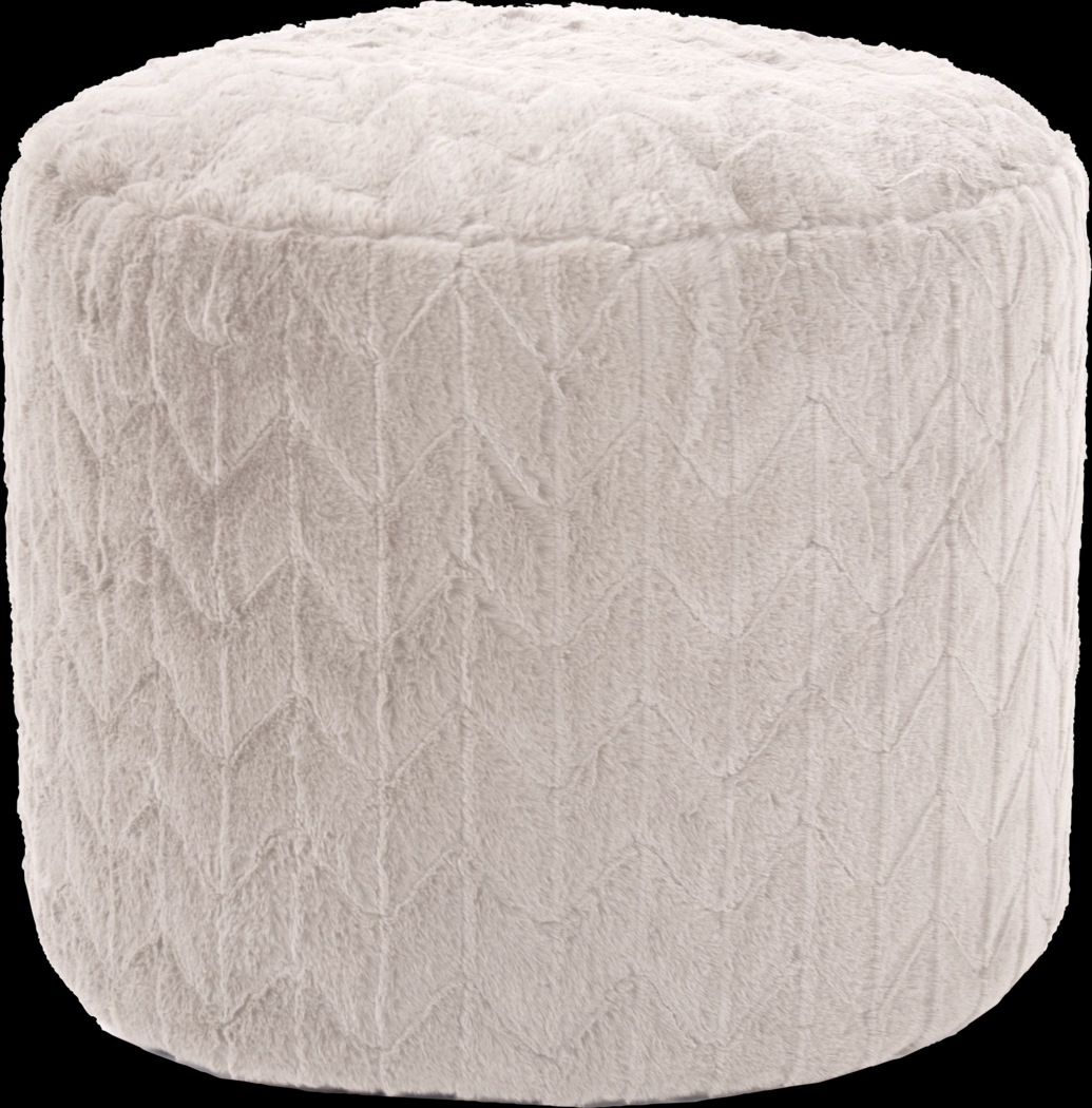 Sishane Linen Tall Pouf - Thumbnail - Image 1