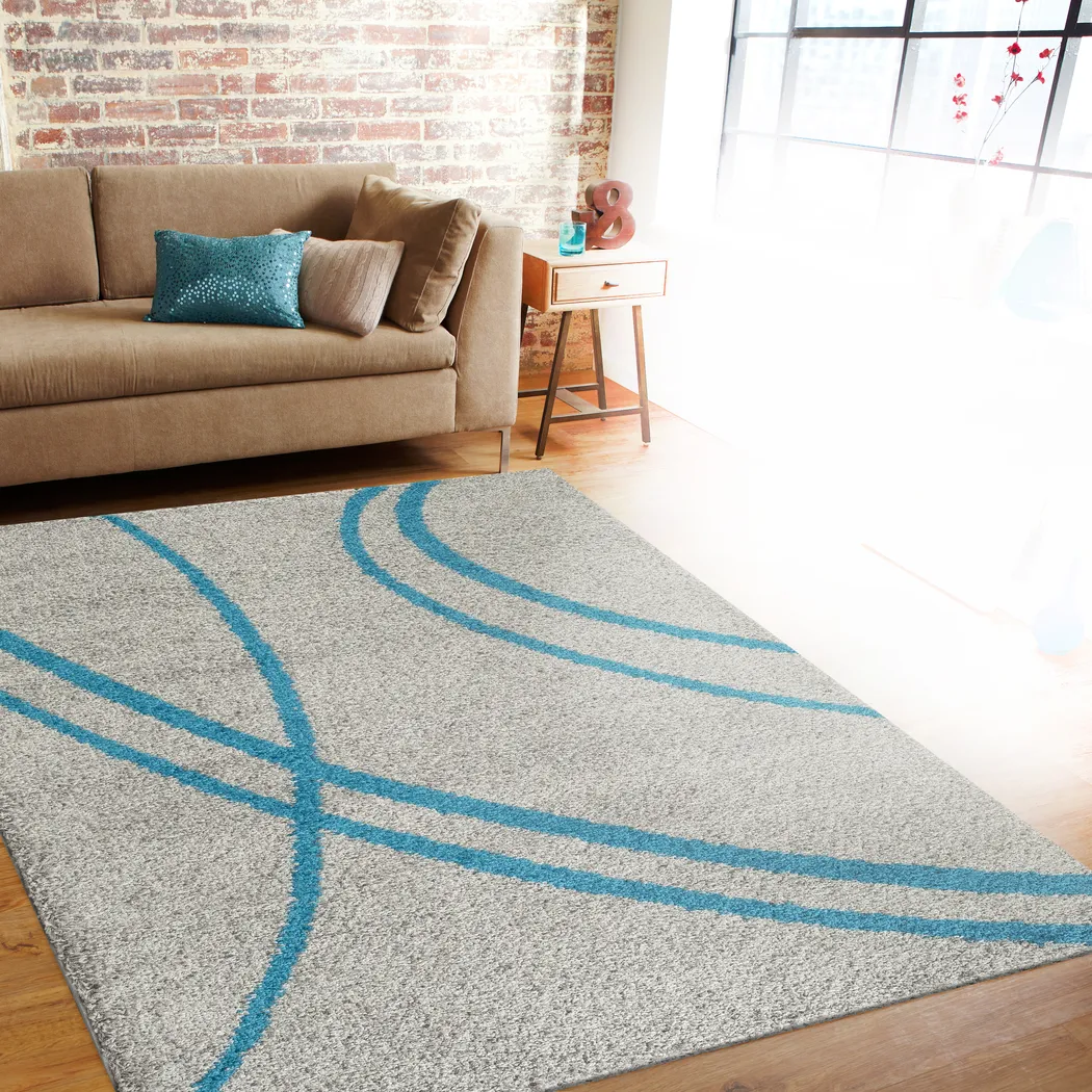 Sivia Turquoise 7'10 x 10' Rug - Thumbnail - Image 3