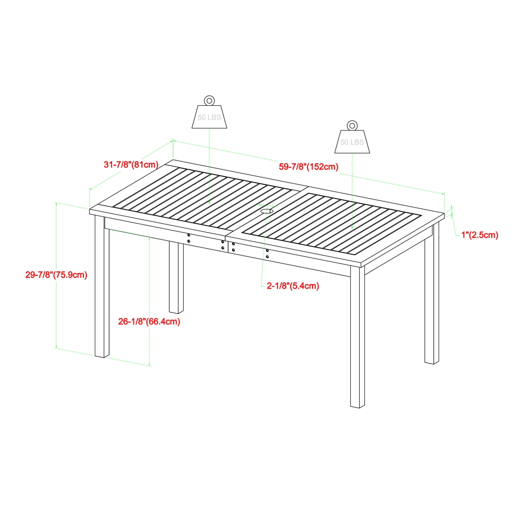 Skillman Brown Outdoor Dining Table - Thumbnail - Image 8