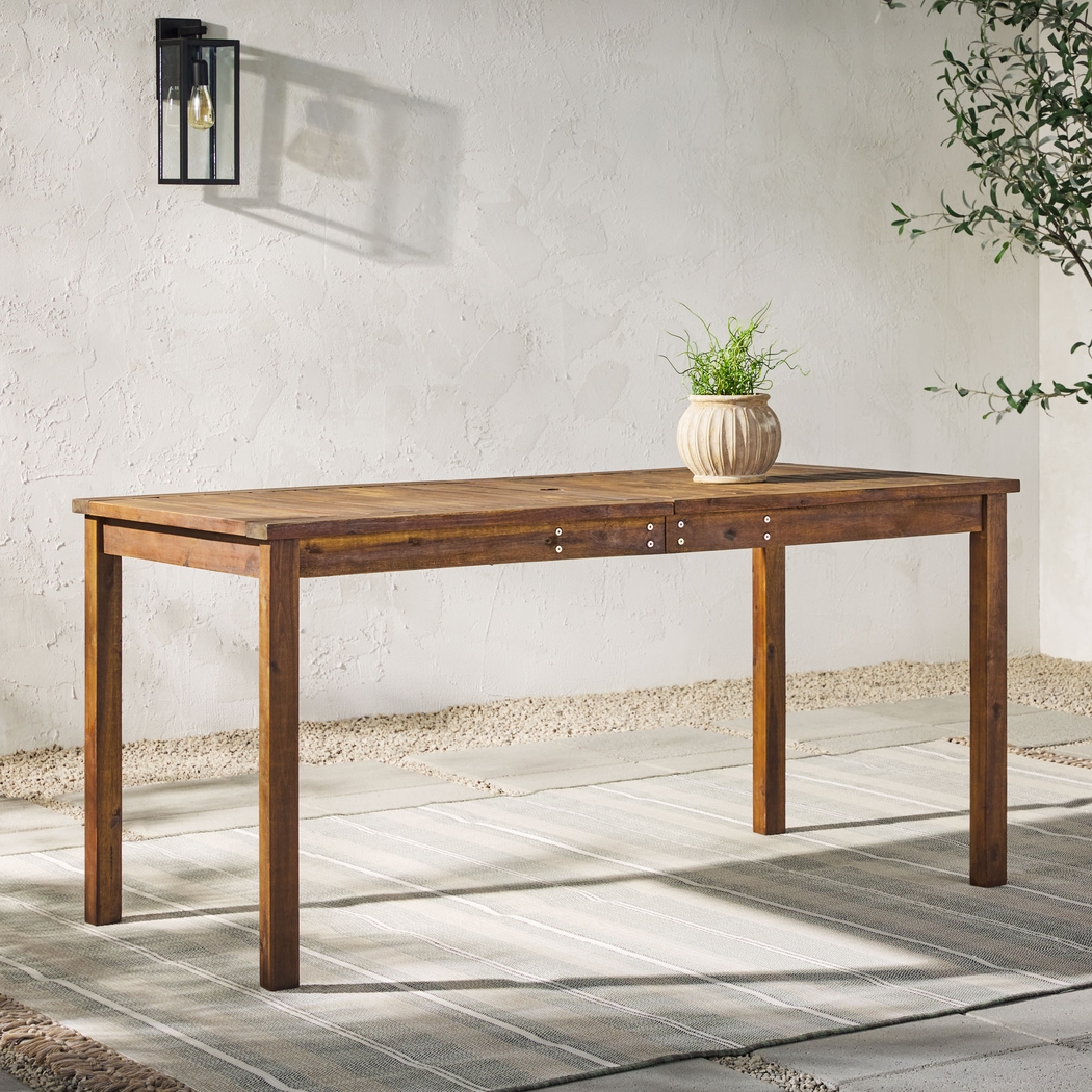 Skillman Dark Brown Outdoor Dining Table - Thumbnail - Image 2